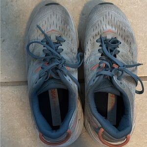 Hoka Athletic Shoes in Gray and Teal